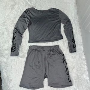 2 pc biker short set